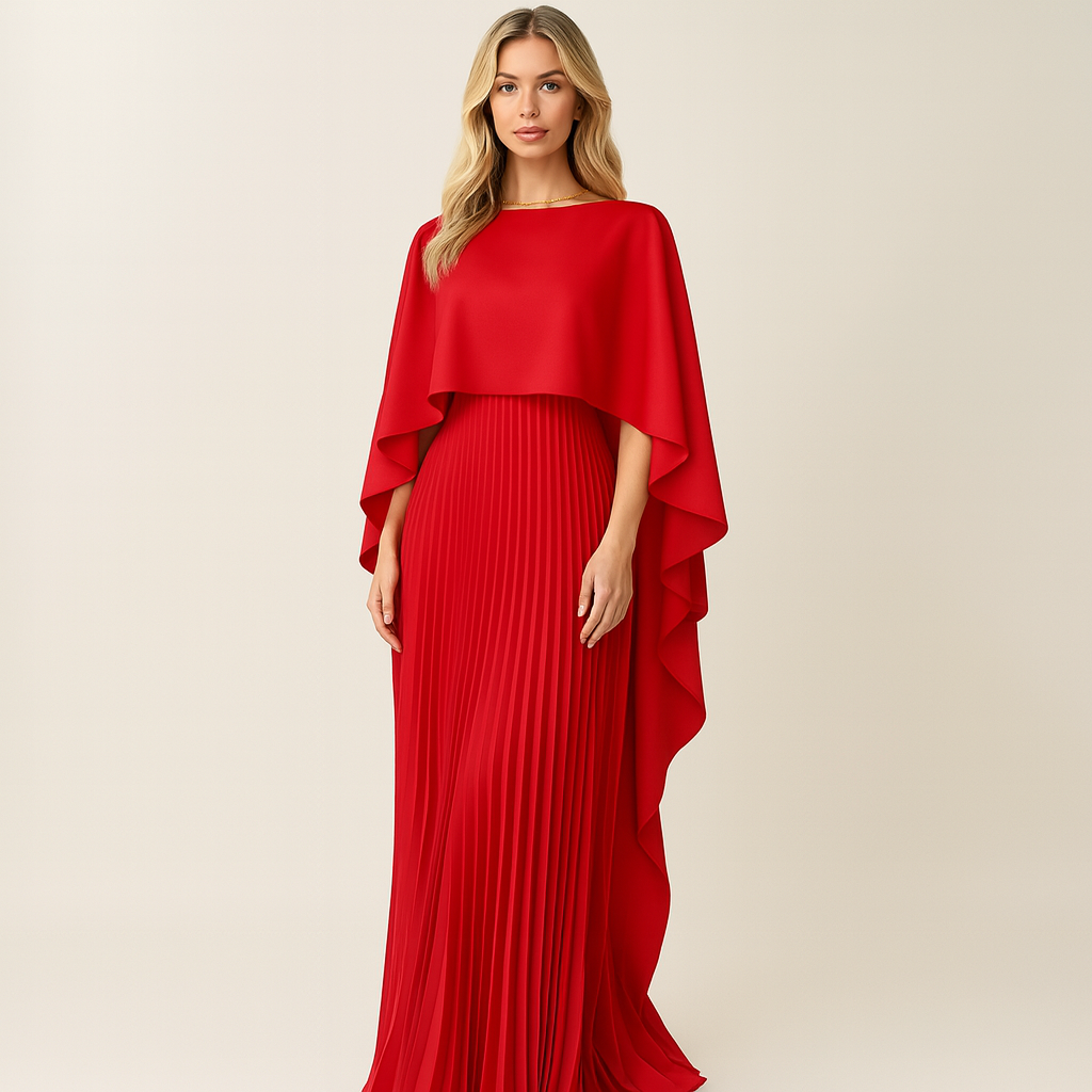 Maxikleid Damen | Batwing-Ärmel und durchgehende Rocklänge