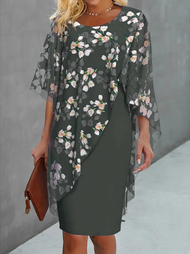 Kleid Damen | Überwurf mit Blumenmuster