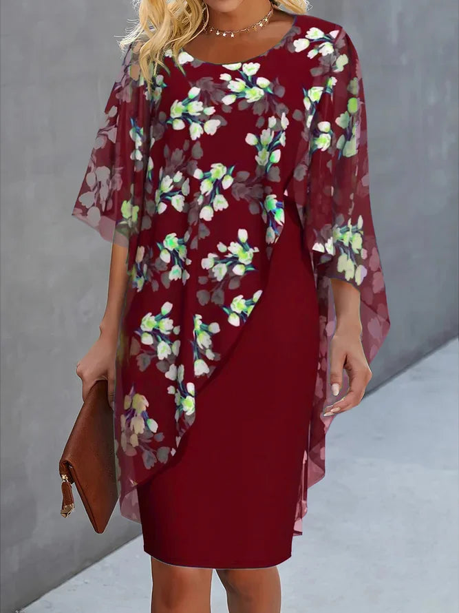 Kleid Damen | Überwurf mit Blumenmuster