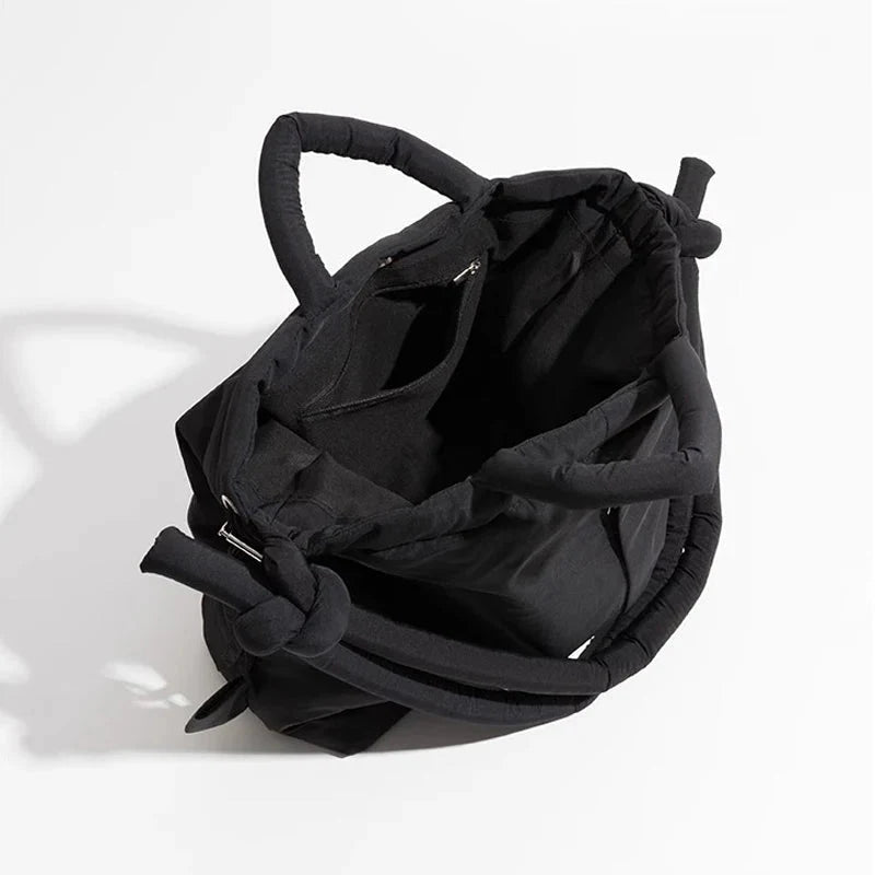 Handtasche Damen | Gepolsterte Form mit Kordelzug und Griff