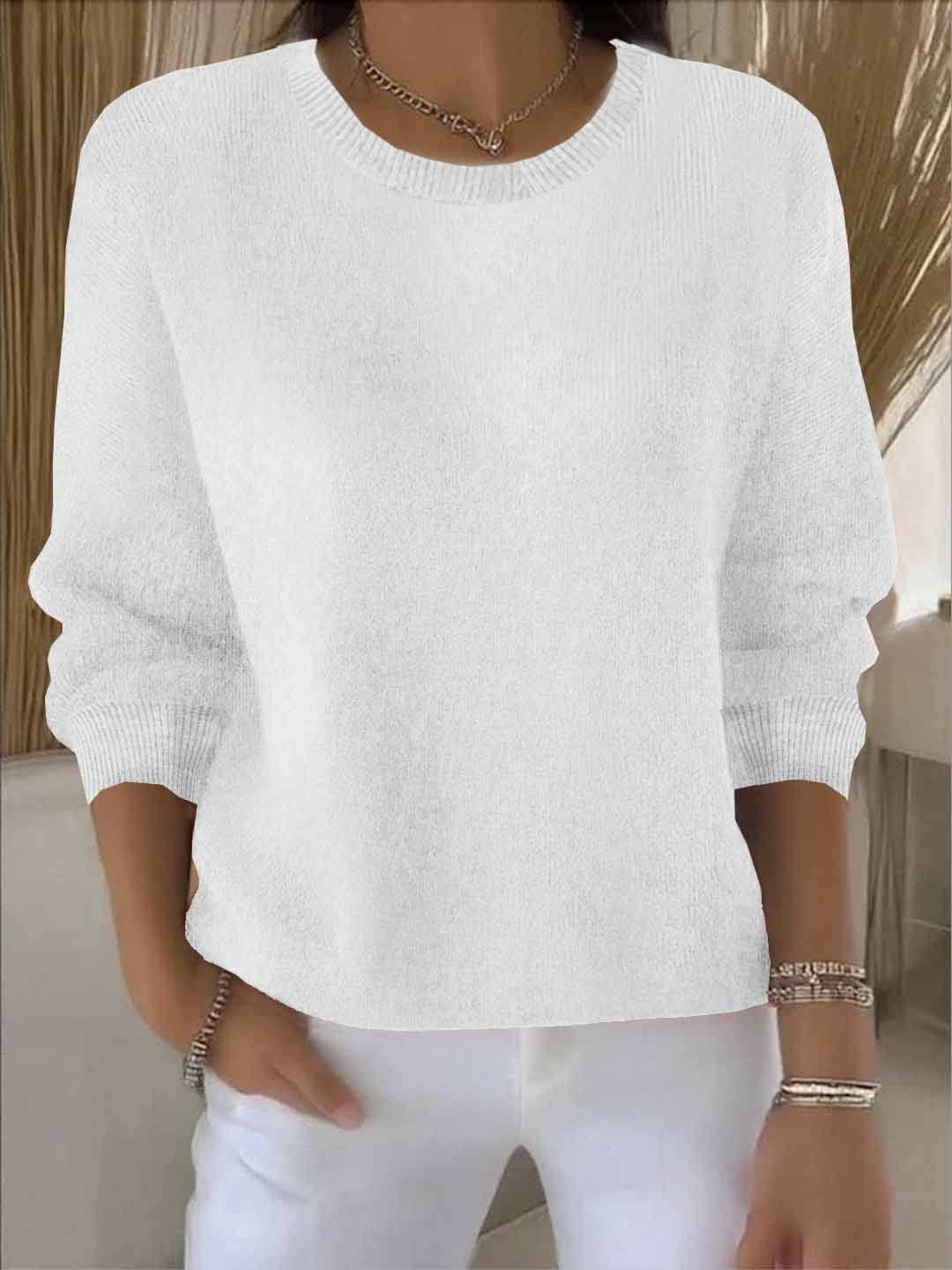Damen Strickpullover | Rundhals mit lockerer Schnittform