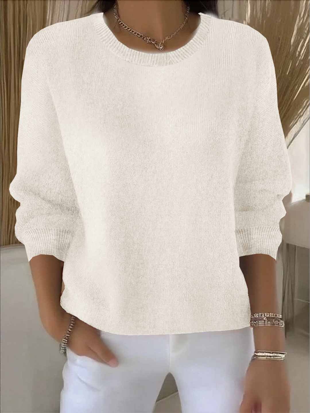 Damen Strickpullover | Rundhals mit lockerer Schnittform