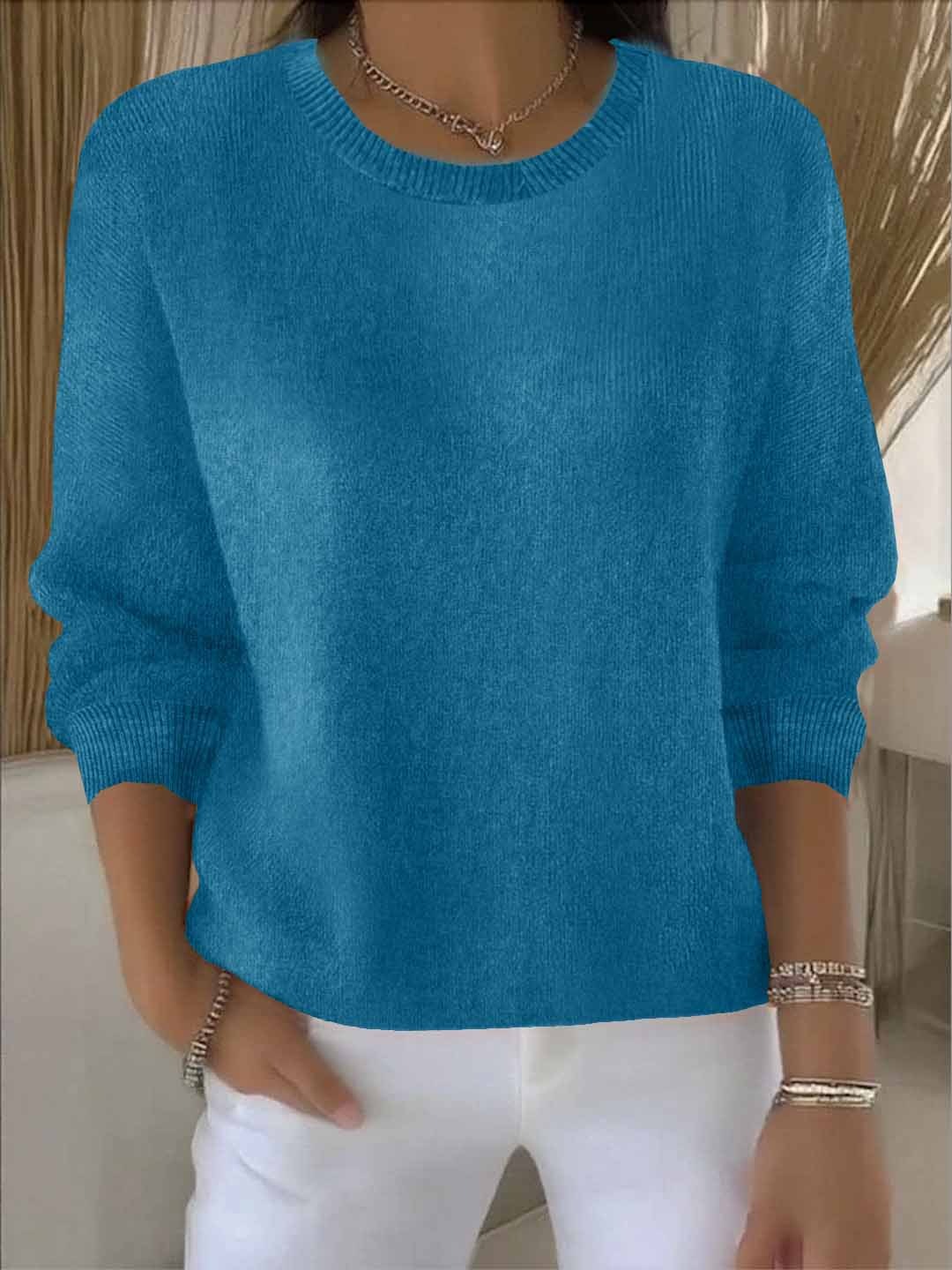 Damen Strickpullover | Rundhals mit lockerer Schnittform