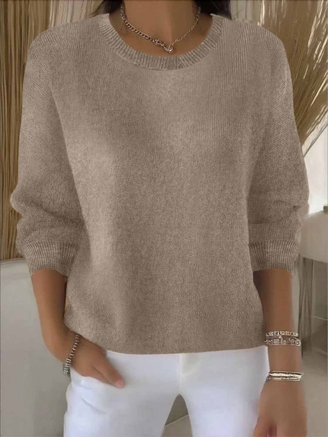 Damen Strickpullover | Rundhals mit lockerer Schnittform