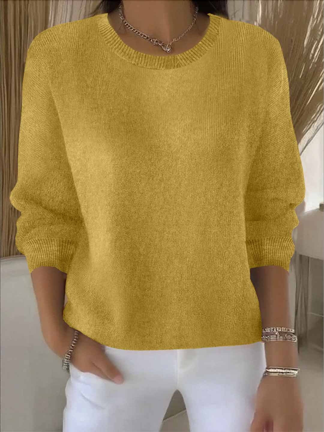 Damen Strickpullover | Rundhals mit lockerer Schnittform