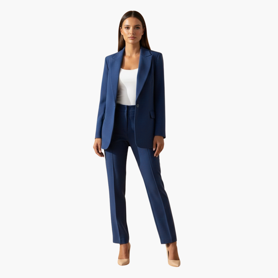 Zweiteiler Damen | Blazer mit Reverskragen und passender Hose