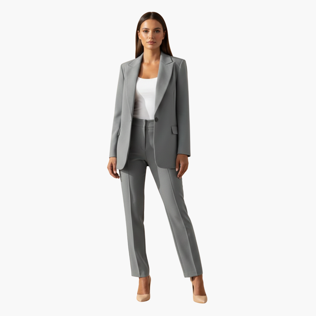 Zweiteiler Damen | Blazer mit Reverskragen und passender Hose