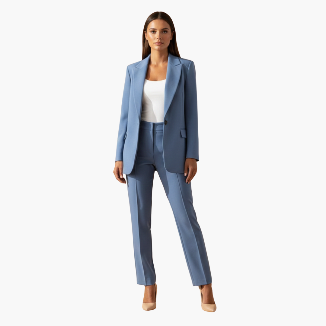 Zweiteiler Damen | Blazer mit Reverskragen und passender Hose