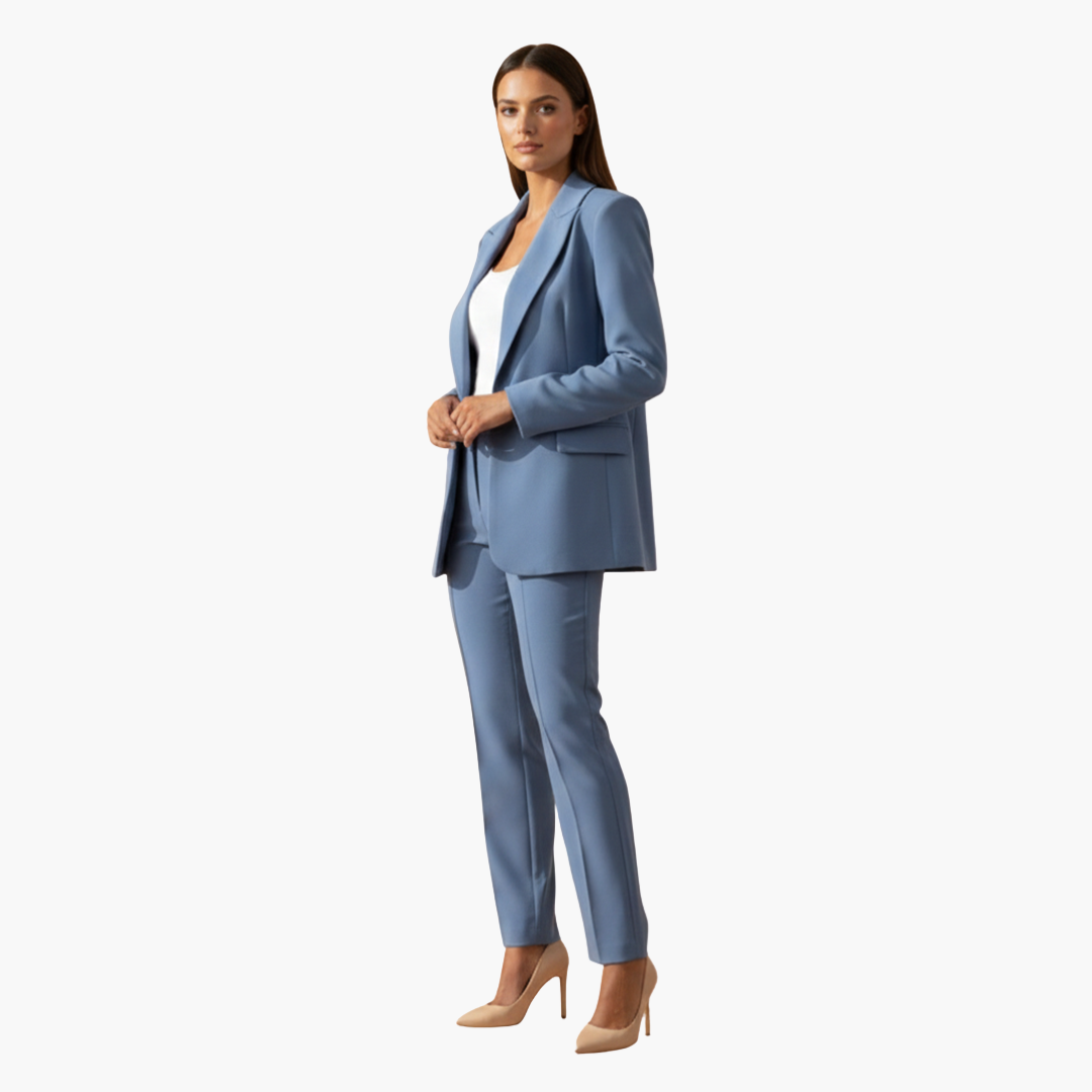 Zweiteiler Damen | Blazer mit Reverskragen und passender Hose
