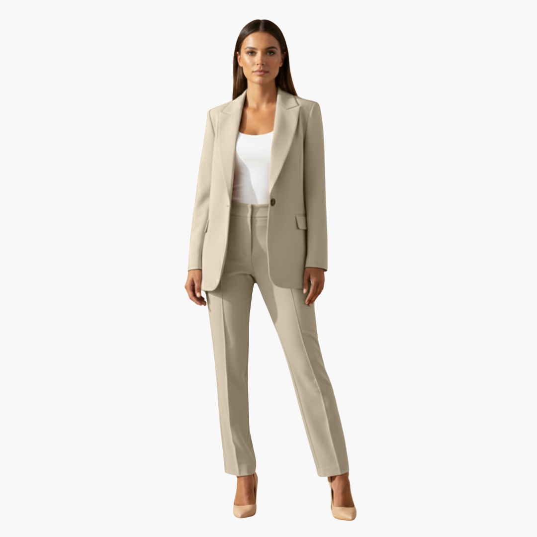 Zweiteiler Damen | Blazer mit Reverskragen und passender Hose