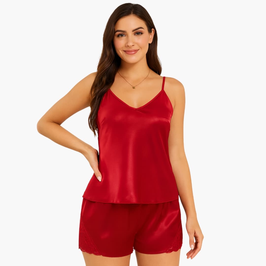 Nachtwäsche Set Damen | Trägertop mit kurzer Hose zweiteilig