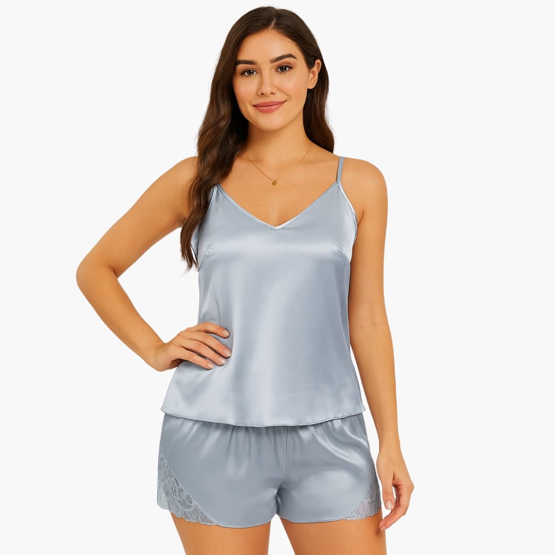 Nachtwäsche Set Damen | Trägertop mit kurzer Hose zweiteilig
