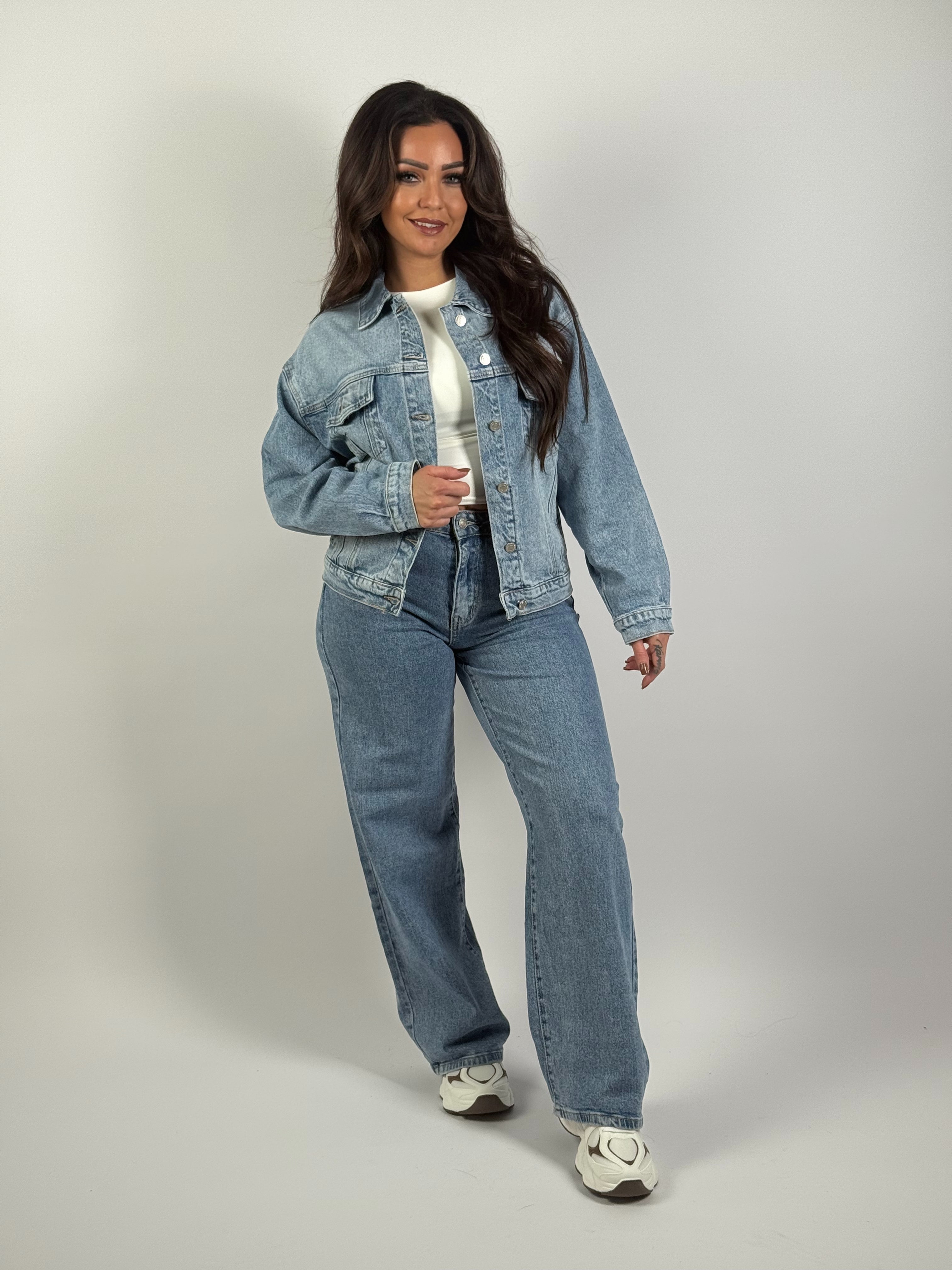 Damen Jacke | Knopfleiste mit Brusttaschen und Kragen