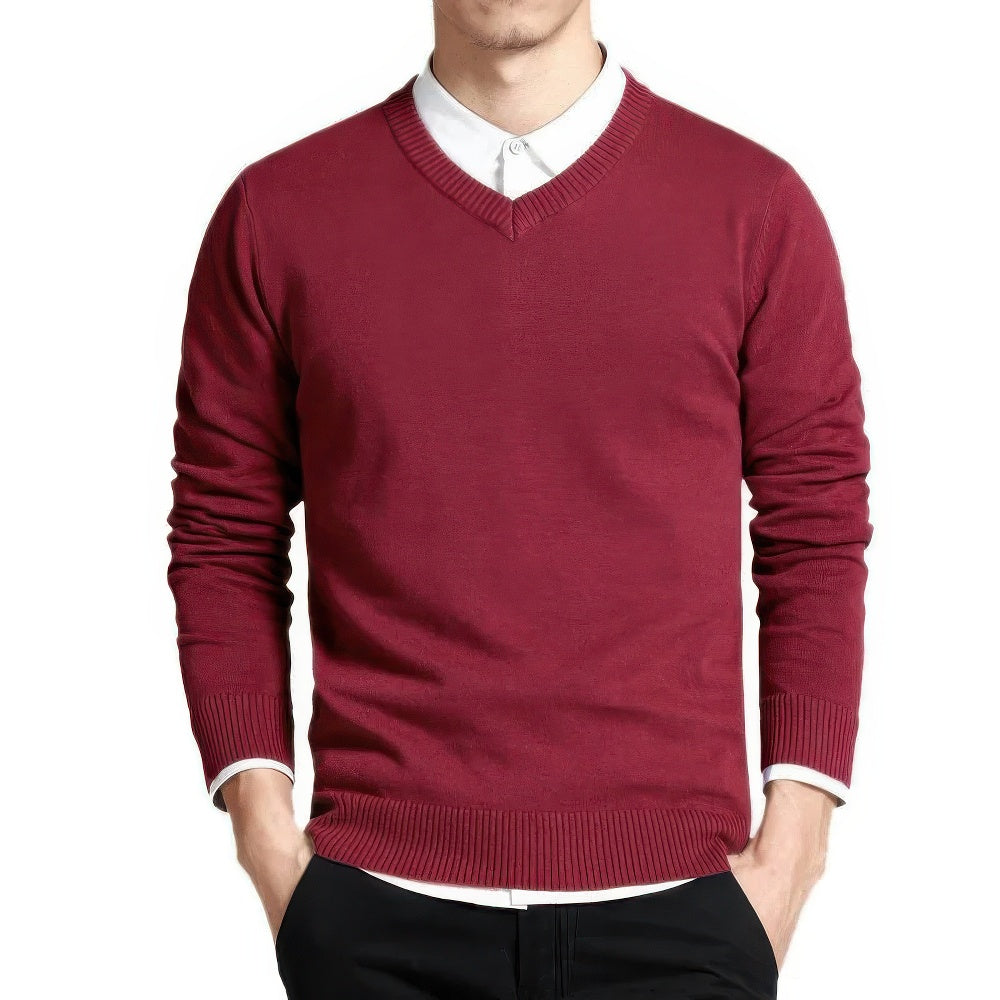 Herren Pullover | V-Ausschnitt mit klarer Linienführung