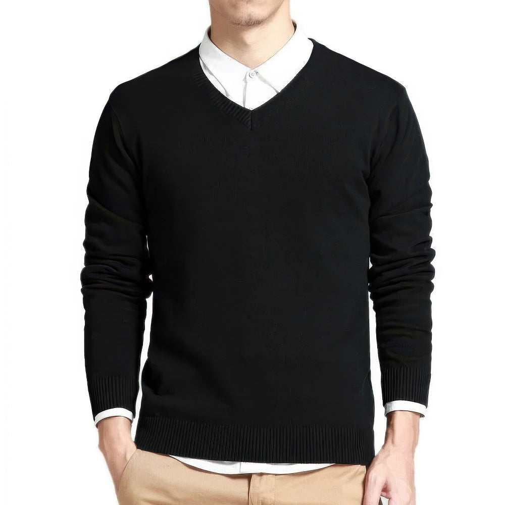 Herren Pullover | V-Ausschnitt mit klarer Linienführung