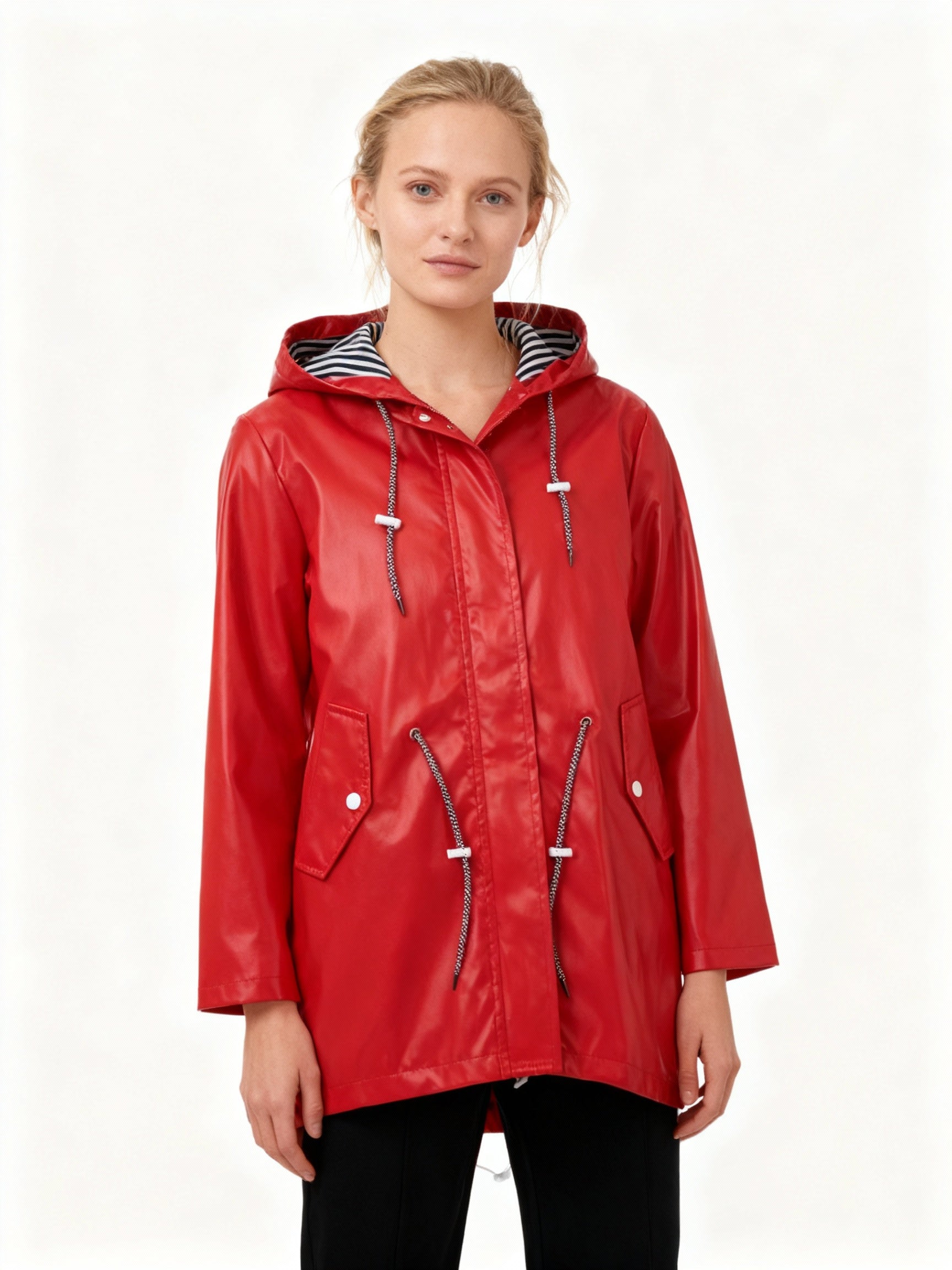 Jacke Damen | Kapuze mit Kordelzug und Druckknopftaschen