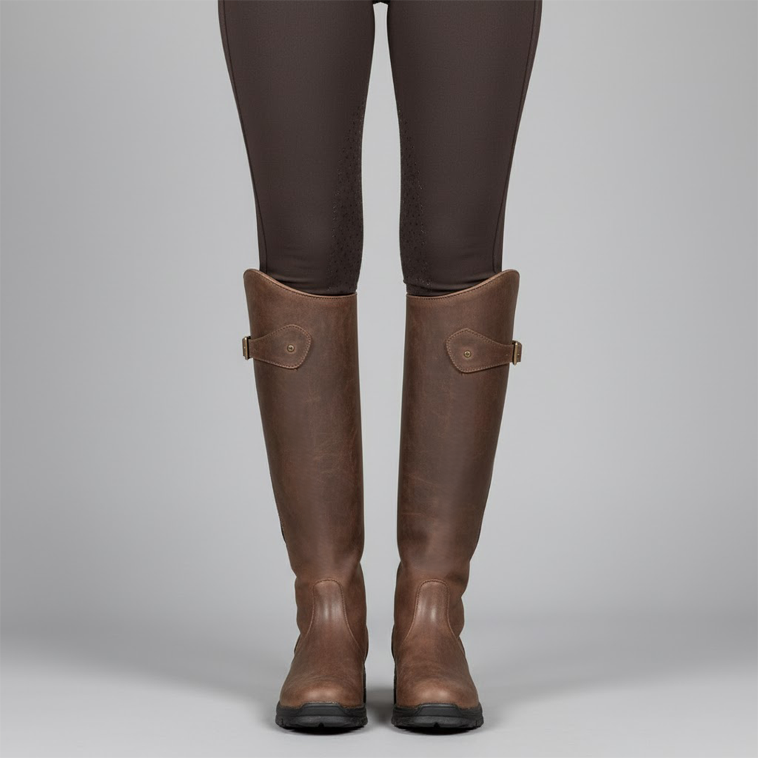 Damen Stiefel | Kniehoher Schaft mit seitlichem Verschlussdetail