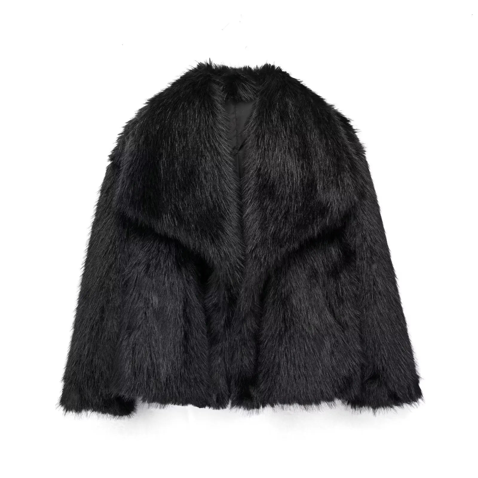Damen Jacke | Kurze Form mit breitem Kragen und offener Front
