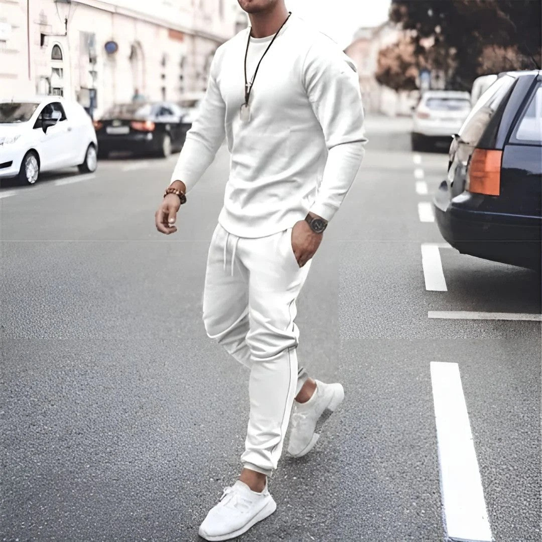 Herren Trainingsanzug Set | Zweiteilig mit Rundhals und Bündchen