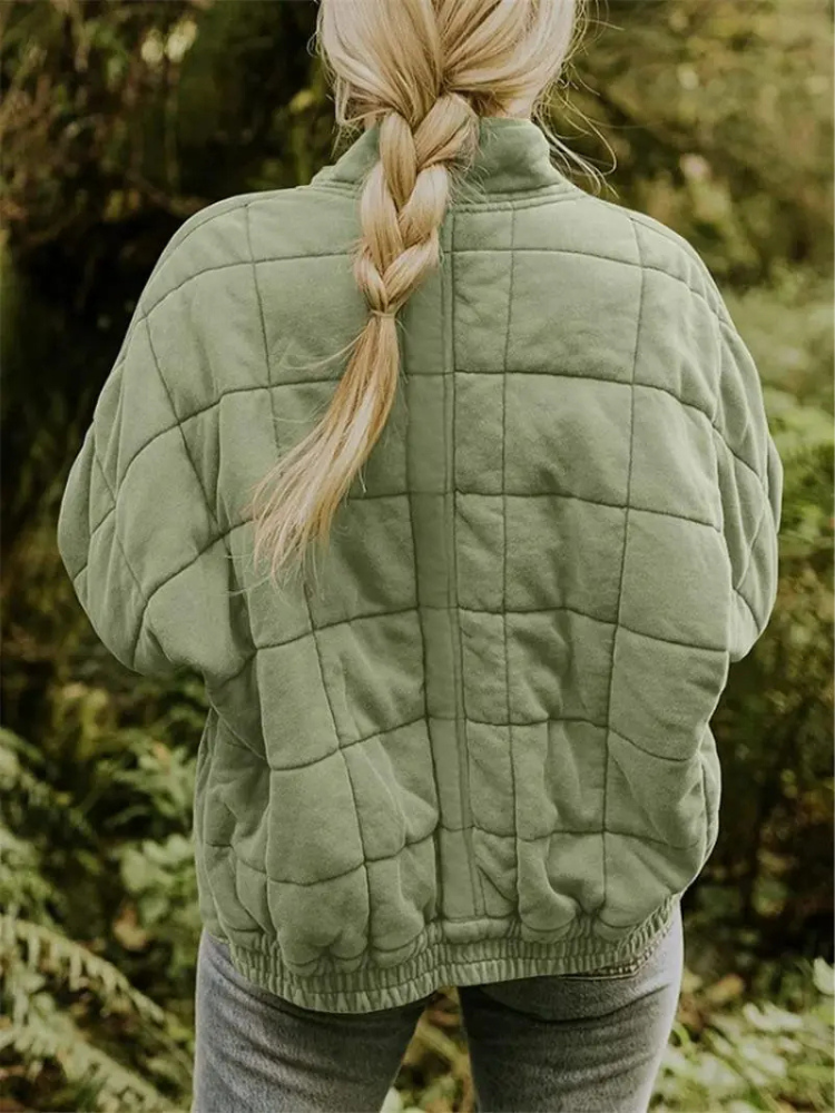 Damen Jacke | Quadratisches Steppmuster mit Reißverschluss