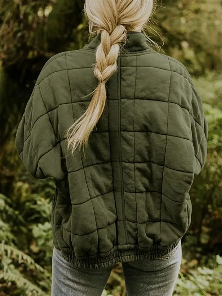 Damen Jacke | Quadratisches Steppmuster mit Reißverschluss