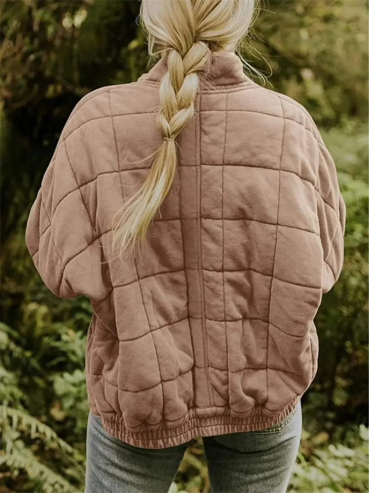 Damen Jacke | Quadratisches Steppmuster mit Reißverschluss