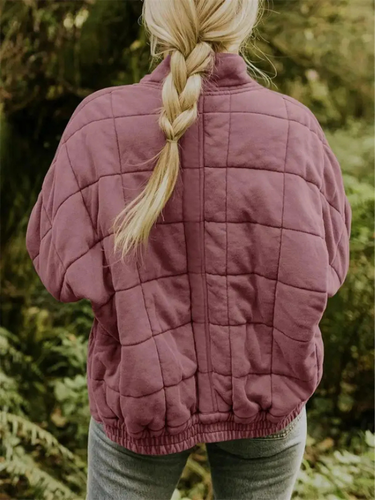 Damen Jacke | Quadratisches Steppmuster mit Reißverschluss