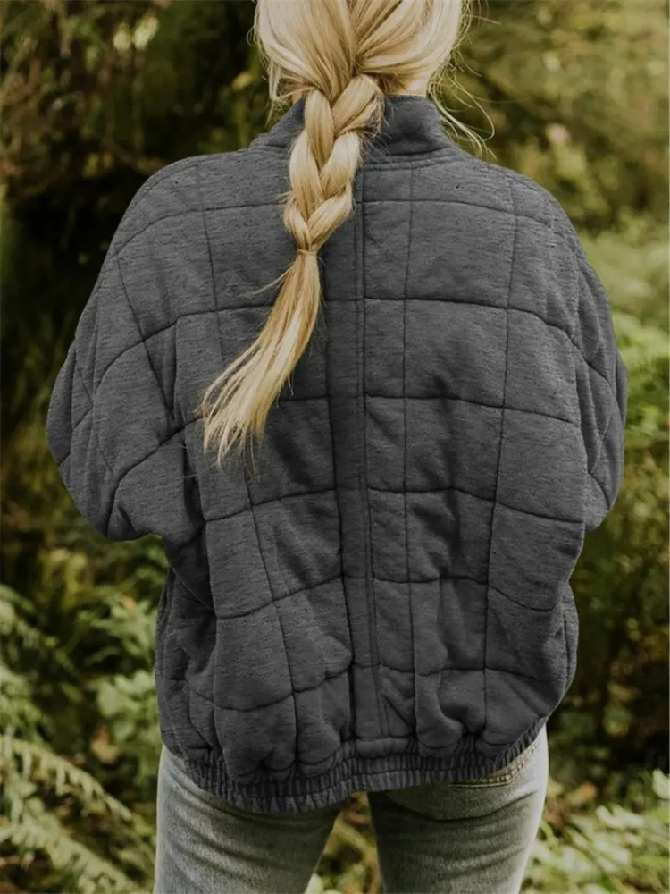 Damen Jacke | Quadratisches Steppmuster mit Reißverschluss