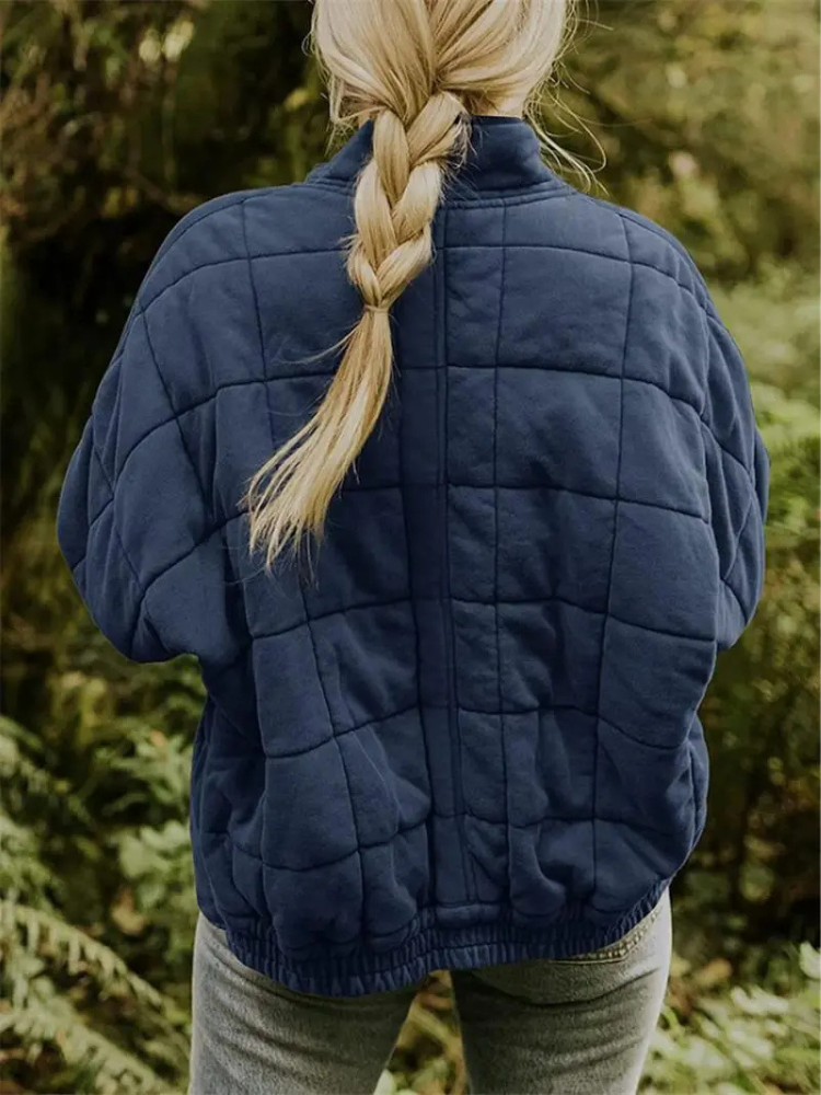 Damen Jacke | Quadratisches Steppmuster mit Reißverschluss