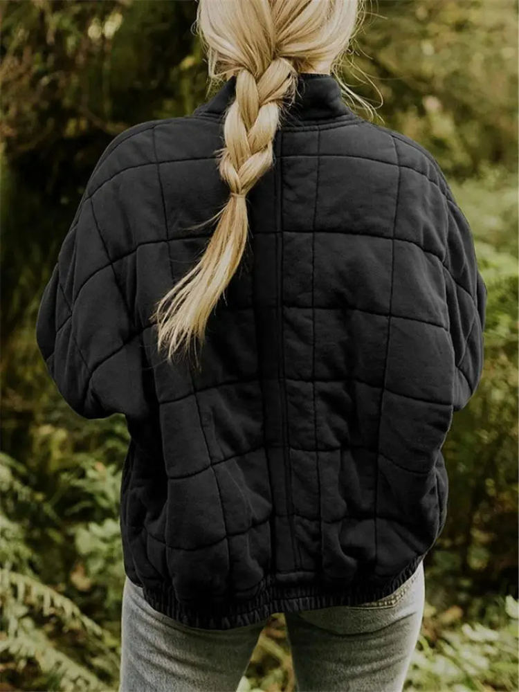 Damen Jacke | Quadratisches Steppmuster mit Reißverschluss