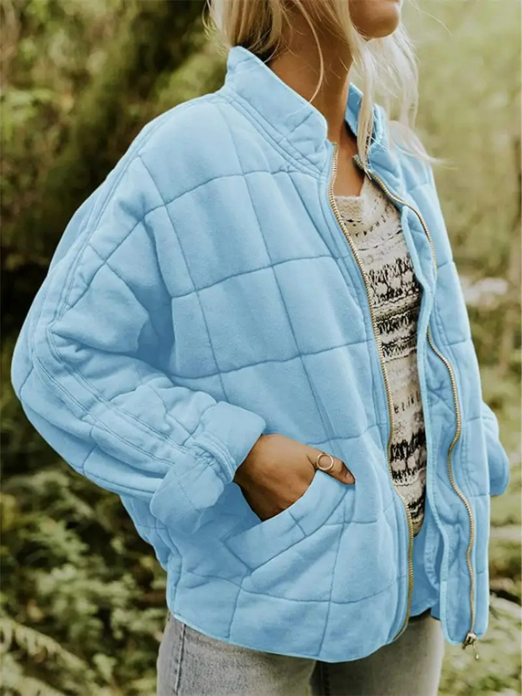 Damen Jacke | Quadratisches Steppmuster mit Reißverschluss