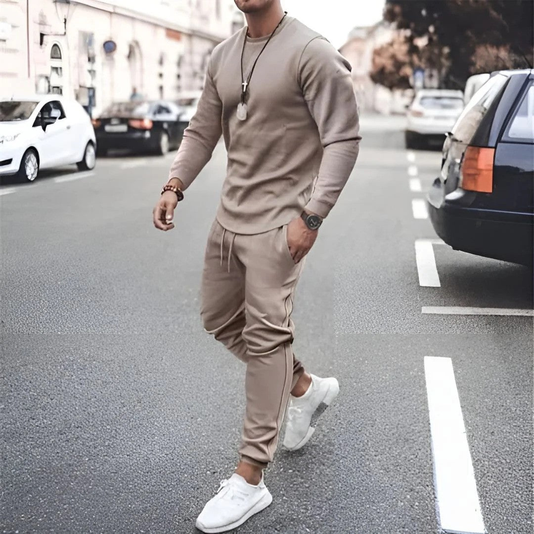 Herren Trainingsanzug Set | Zweiteilig mit Rundhals und Bündchen
