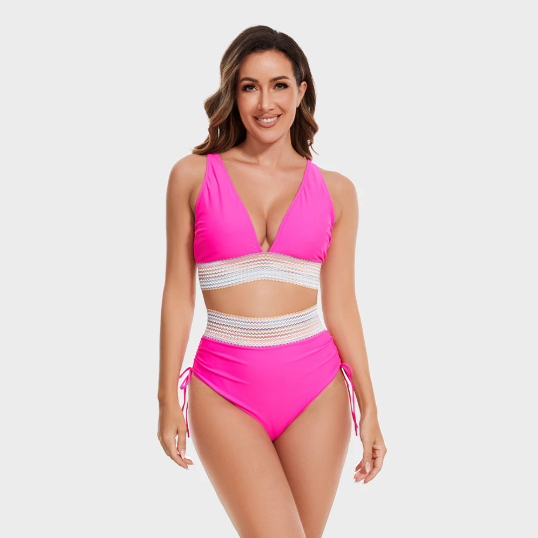 Bikini Damen | Halterneck Set mit strukturiertem Bund