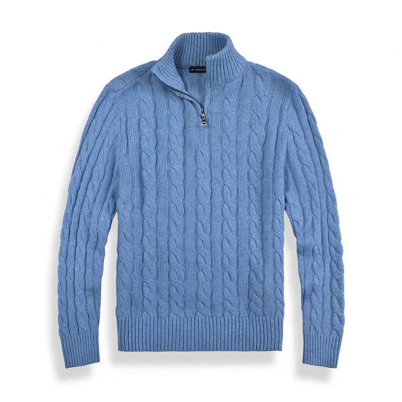 Pullover Herren | Half-Zip Hoher Kragen Gerade Passform
