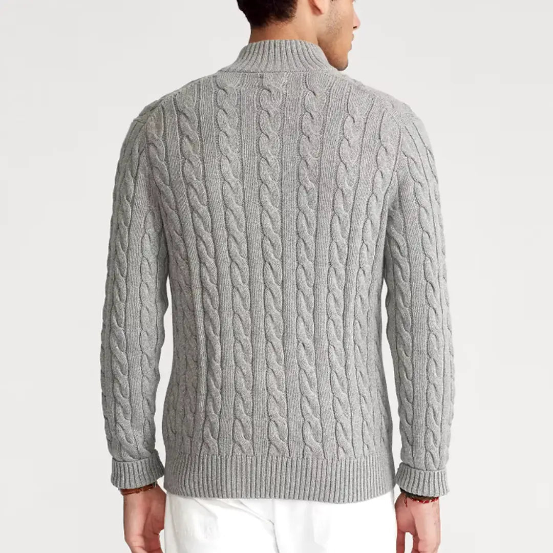 Pullover Herren | Half-Zip Hoher Kragen Gerade Passform
