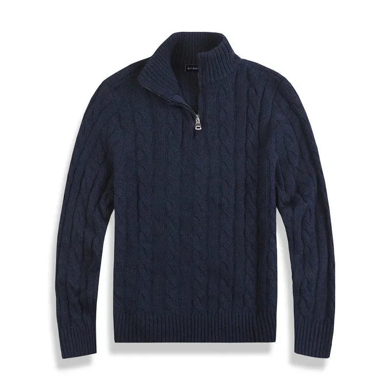 Pullover Herren | Half-Zip Hoher Kragen Gerade Passform