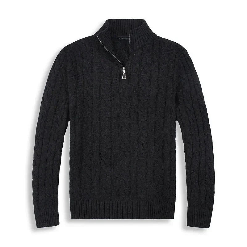Pullover Herren | Half-Zip Hoher Kragen Gerade Passform
