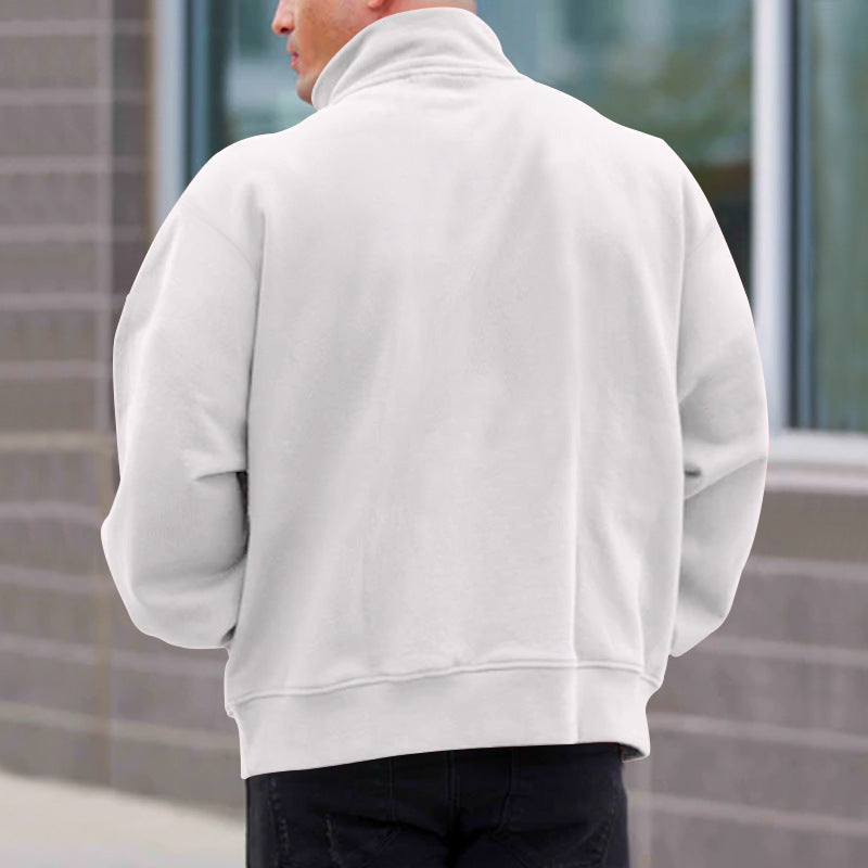 Herren Pullover | Stehkragen mit kurzem Reißverschluss