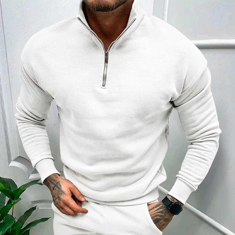 Herren Pullover | Stehkragen mit kurzem Reißverschluss