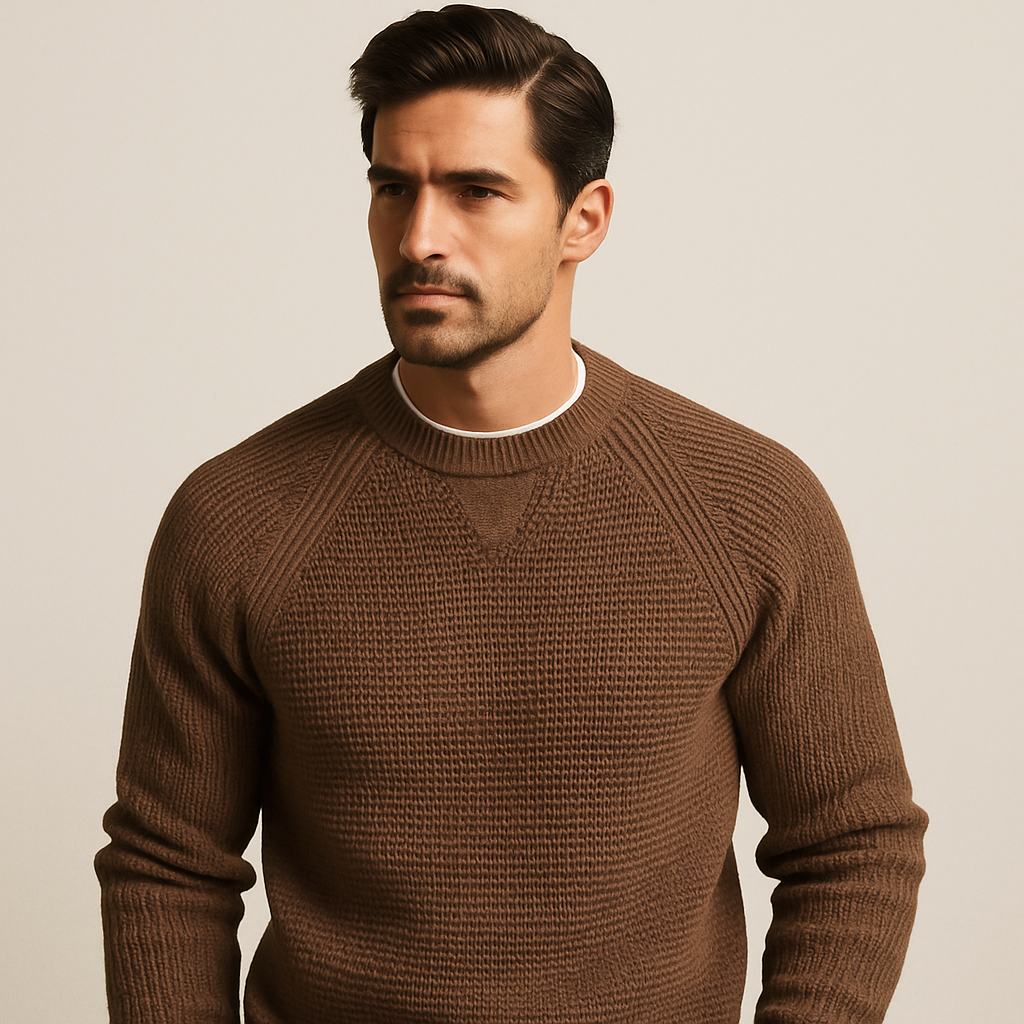 Herren Pullover | Rundhalsausschnitt mit strukturierter Oberfläche