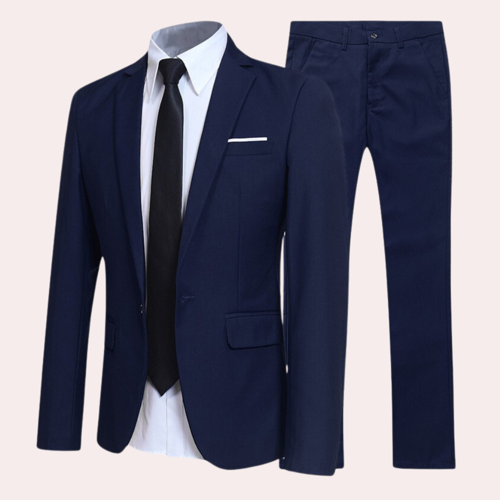 Herren Anzug | Zweiteilig mit schmalem Schnitt und Revers