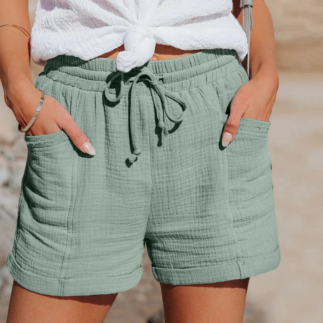 Damen Shorts | Elastischer Bund mit Kordelzug und Taschen