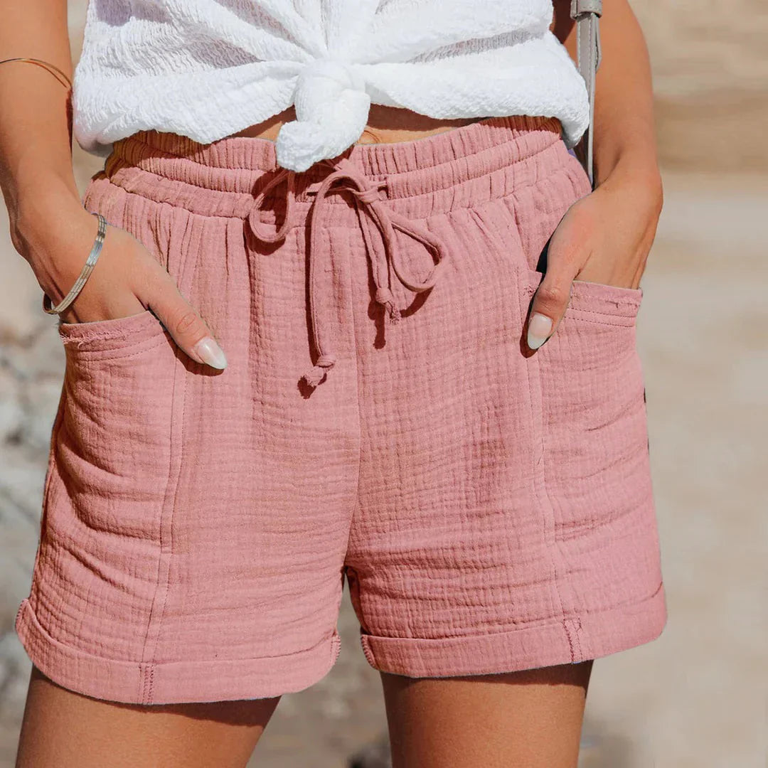Damen Shorts | Elastischer Bund mit Kordelzug und Taschen