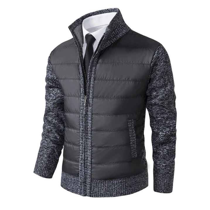 Herren Steppjacke Langarm | Stehkragen und durchgehender Aufbau