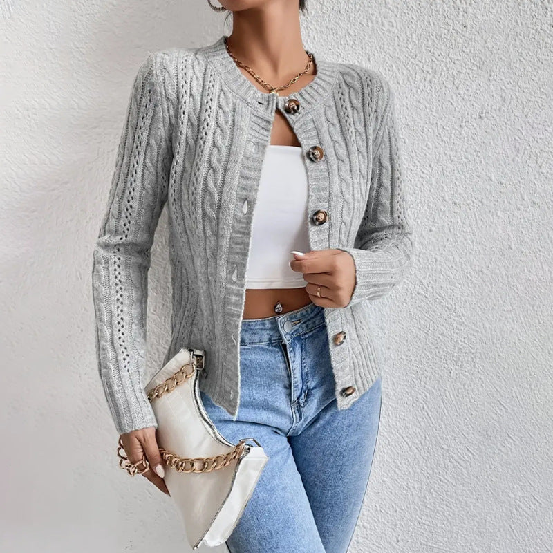 Damen Strickjacke | Knopfleiste mit strukturierter Oberfläche