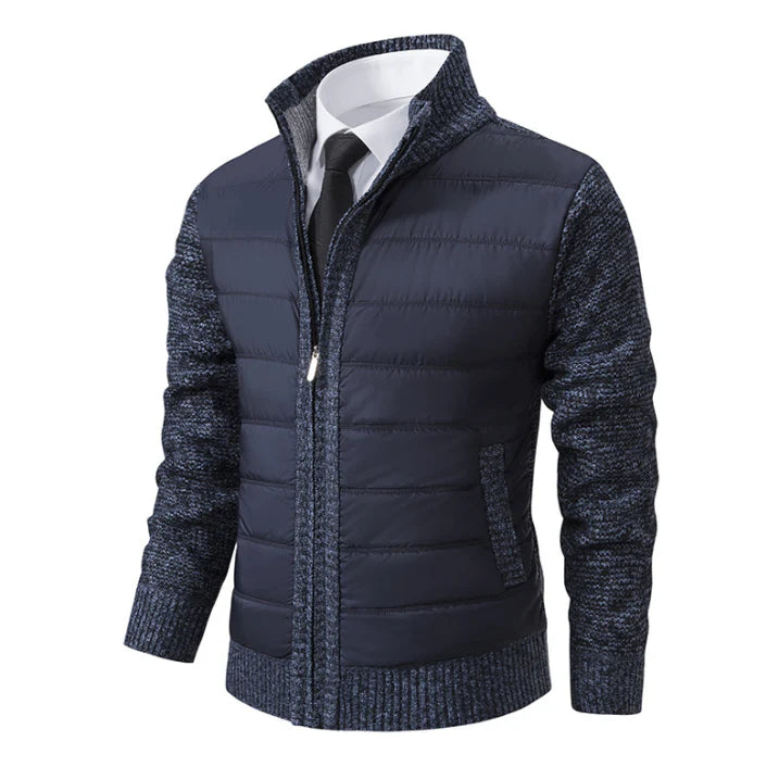 Herren Steppjacke Langarm | Stehkragen und durchgehender Aufbau