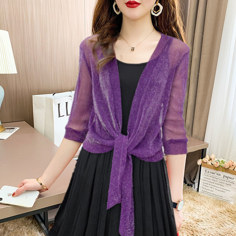 Damen Bluse | Offene Front mit Bindeelement und V-Ausschnitt