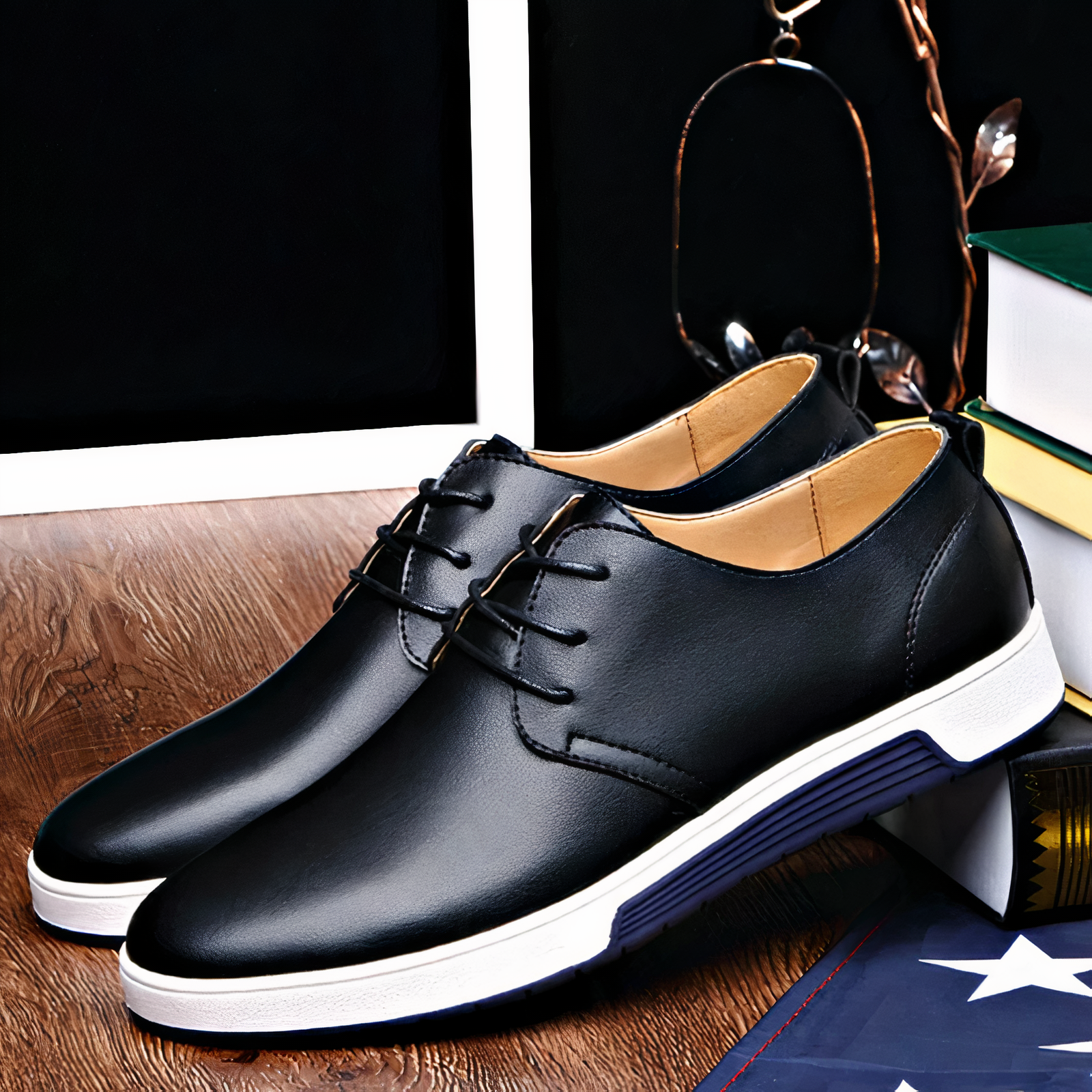 Schnürschuhe Herren | Geschlossene Schnürung mit flacher Sohlenform
