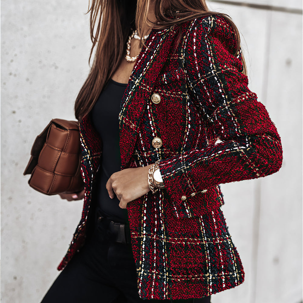 Damen Blazer | grob gestrickte Form mit Rautenmuster