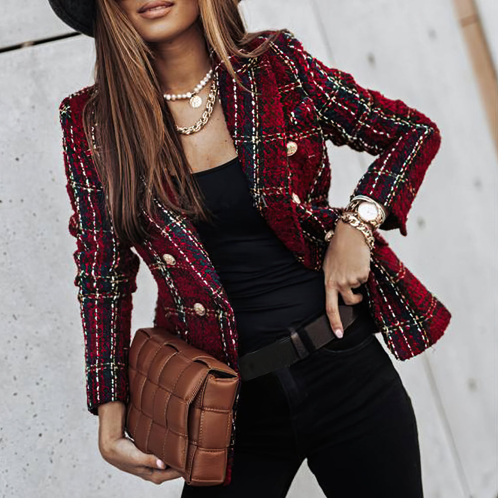 Damen Blazer | grob gestrickte Form mit Rautenmuster
